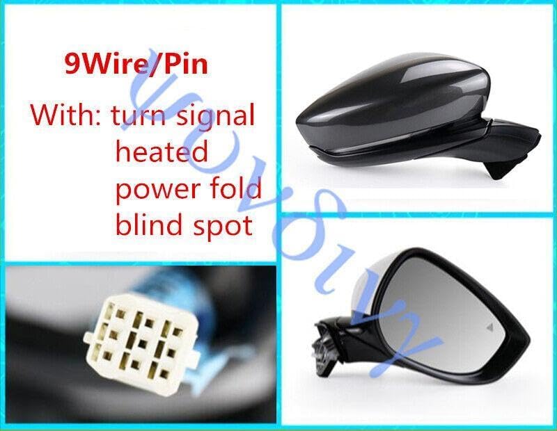 ya 11 9.14 baidi>Side Mirror 2020-2023 for Mazda CX-30 Gray Metallic Right 9Pin Blind Spot+Heat