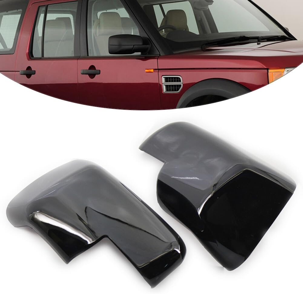 ya 11 9.14 baidiGloss Black Rearview Mirror Cover Caps Fit for Land Rover Discovery 3 lander 2