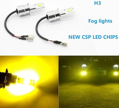 ya 13 9.15 baidi 2 Pcs Light Bulbs Conversion Kit Degrees 55W 2000LM 3000K 63MM*12MM H3 CSP