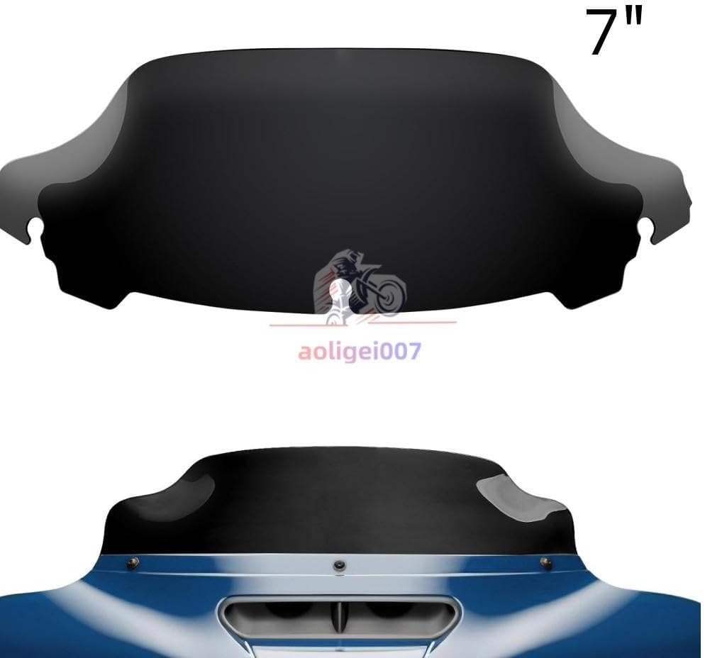 ya 23 10.7 baidi 7-inch Black Motorcycle Wave Windshield Suitable for 14-24 for Harley-Davidson Touring