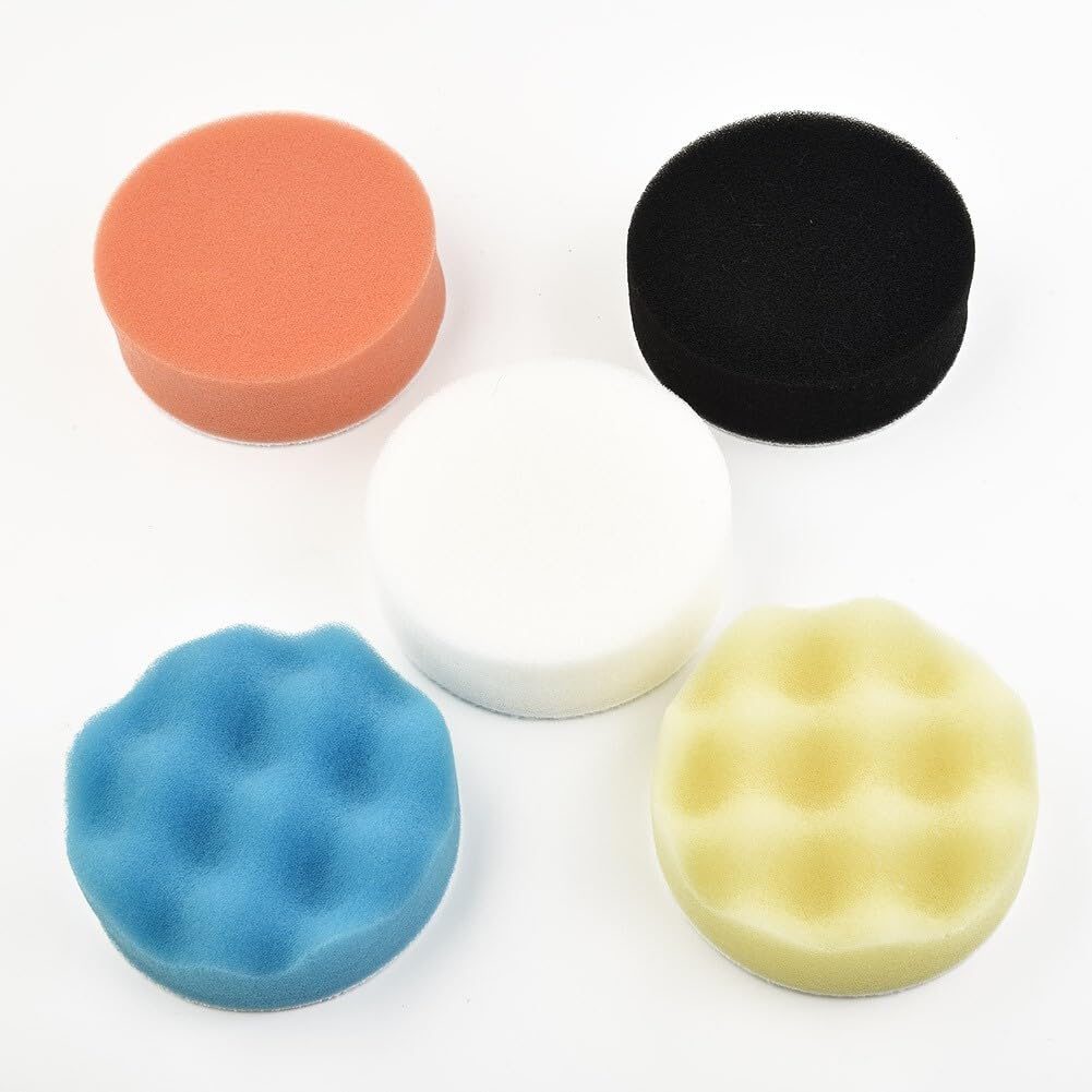 ya 13 9.15 baidi 50 X 3 Inch/75mm Polishing Sponge Flat Wave Pads Discs Car Cleaning Waxing Tools