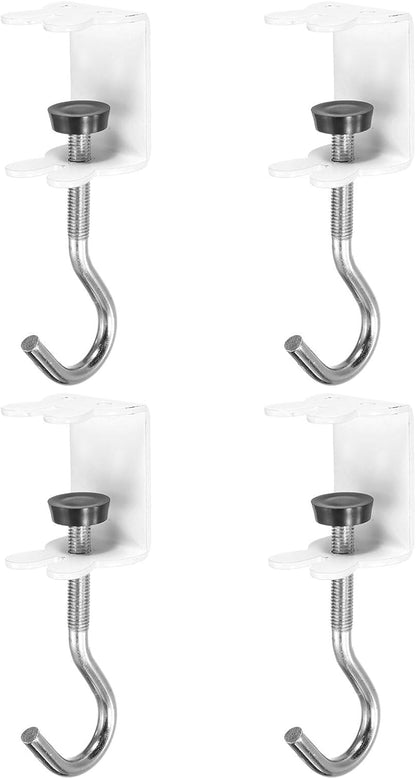 ya 26 10.21 baidi 4Pcs Desk Hook Desk Mount Bag Holder Hook Rabbit J Hooks Desk Clamp White