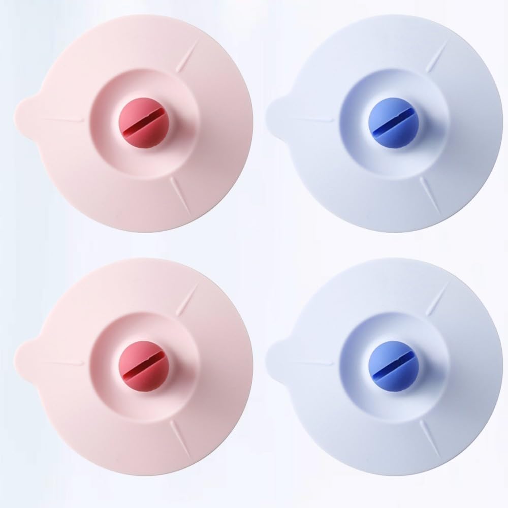 ya 14 9.20 baidi 4 Pcs Leak-proof Cup Lid Re ble Silicone Lids Mug Leakproof Cover-1