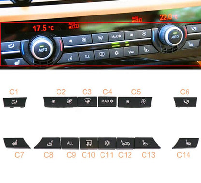 ya 3 8.24 baidi 1 Set of 14 Button Key Cover Repair kit, air Conditioning Heater Switch Suitable for BMW F07 F10 F11 F01