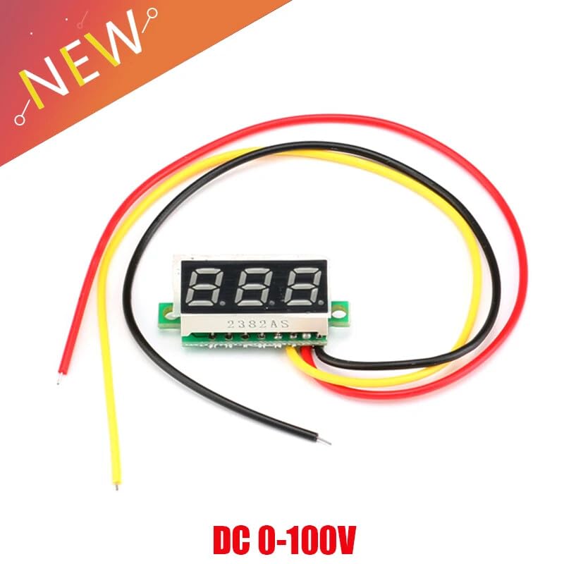 ya 16 10.20 baidi 0.28-inch Digital Voltmeter with Ultra-Compact DC 0-100 Volt Display for Voltage Monitoring.