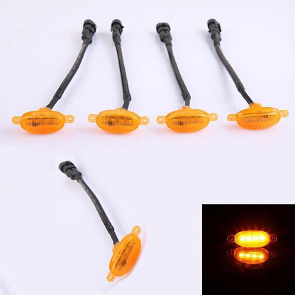ya 4 8.10 5PCS For FJ Cruiser 2007-14 Raptor Style yellow LED Lamps Front Grill Lights Kit