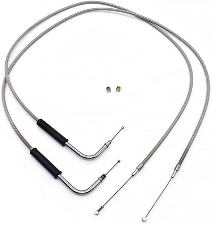 ya 4 8.8.2 42 Stainless Steel Throttle and Idle Cable Set for Harley-Davidson 56579-02A