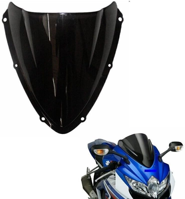 ya 2 8.15 Windscreen Windshield Double Bubble Black for Suzuki GSXR 600 750 2008 2009 2010
