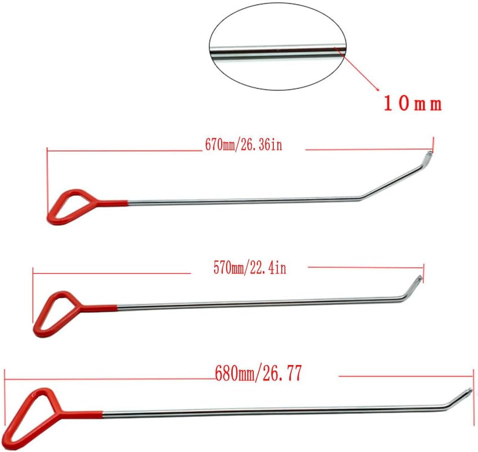 ya 4 8.14 Paintless Dent Removal Tools Dent Repair Rods Hook Tools Push Rod with 8pcs Tap