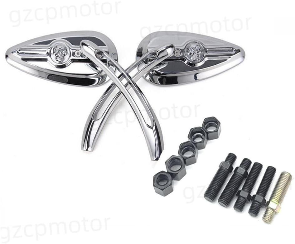 ya 13 9.15 baidi Chrome skull teardrop rearview mirror for Harley Dyna Touring Electra Road Glide-