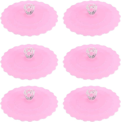 ya 14 9.20 baidi Silicone Cup Lids for Drinks, 6Pcs 3.9 Cover Diamond Shape Handle Light Pink-1
