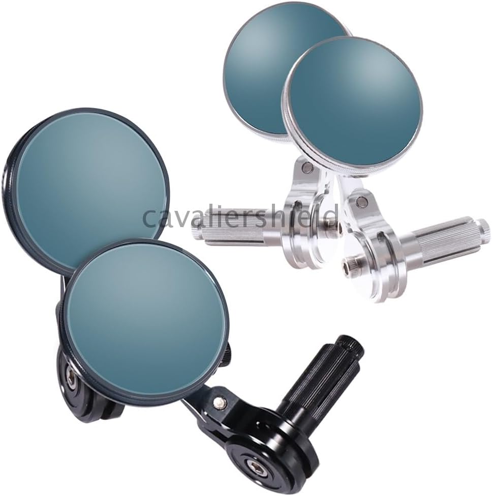 ya 13 9.15 baidi Black/Silver Motorcycle 7/8Handle Bar End Side Round Rearview Mirrors Universal