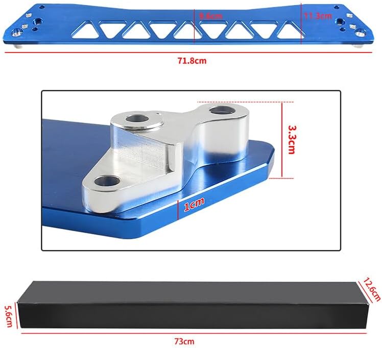 ya 9 10.24 Billet Rear Lower Subf for Ram e Brace Tie Bar for 1996-2000 for Honda for Civic EG Blue