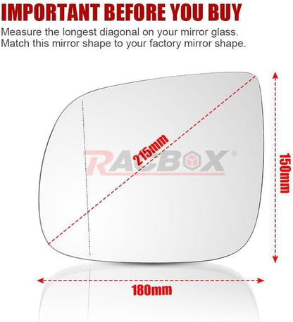 ya 11 9.14 baidiMirror Glass with Backing Heated for 09-17 for Audi Q5 2010-2015 Q7 Driver Left Side