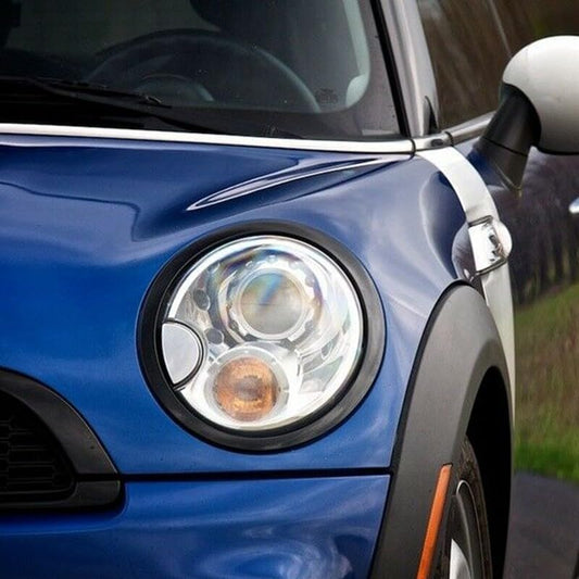 ya 4 8.10 2x Gloss Black Headlight Trim Ring Bezel for Mini Cooper R55 R56 R57 R58 2007-15
