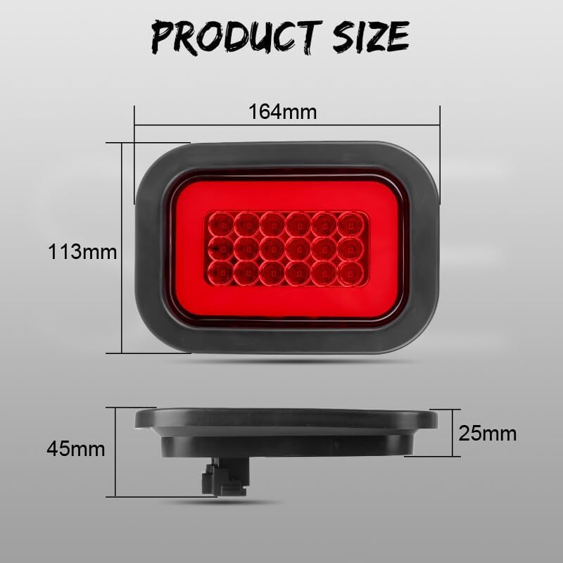 ya 10 9.16 zhengce 2x 42-LED Red Rectangular Tail Lights With Pigtails Universal 12V Trailer T