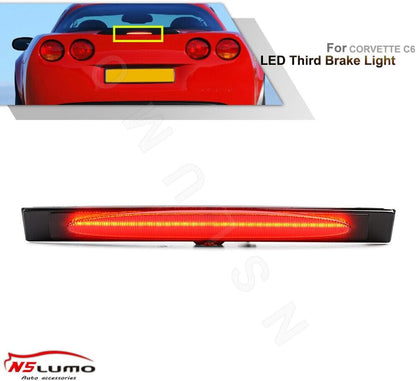 ya 4 8.10 Smoked Third LED Flashing Third Tail Brake Stop Light for 2005-2013 for Chevrolet for Corvette C6