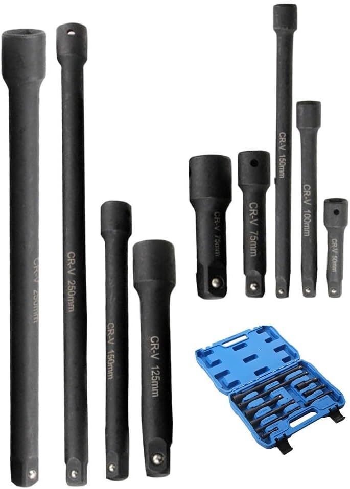 ya 14 9.20 baidi 9PCS Driver Extension Bar Set 1/4 3/8 1/2 Socket Extension with Stora Box-1