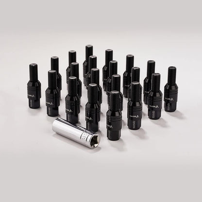 ya 10 9.16 baidi 20 Pieces Black M14x1.5 Wheel Lug Bolt Ball Stud Set 28mm Shank Suitable for Audi for VW for Mercedes-Benz