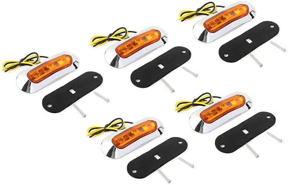 ya 13 9.15 baidi 5pcs For Car Truck Trailer Pickup 4 LED Side Clearance Marker Yellow Light