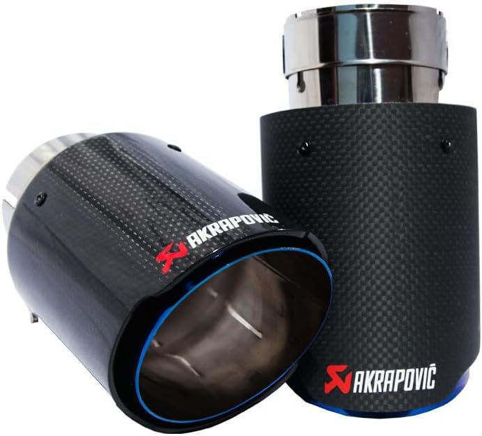 ya 6 8.24 baidi 3.5/4 Blue Stainless Steel Glossy Carbon Fiber Tip Tailpipe