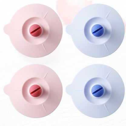 ya 14 9.20 baidi 4 Pcs Leak-proof Cup Lid Re ble Silicone Lids Mug Leakproof Cover-1