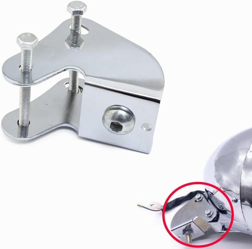 ya 6 8.14 Chrome Headlight Bottom Mount Bracket Adapter Holder For Cruiser Chopper Custom