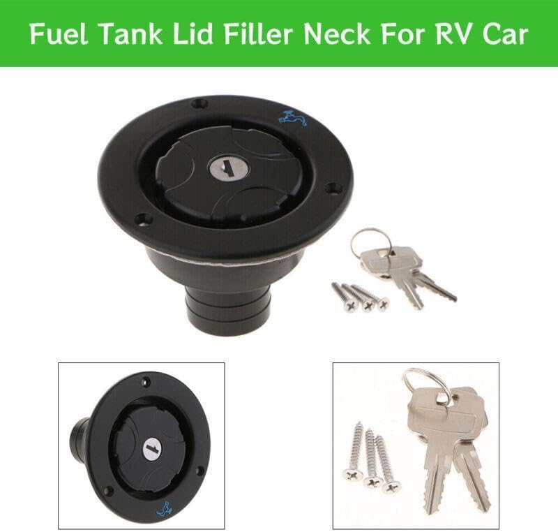 ya 5 8.10 Black universal water tank cap filling neck strap lock and key suitable for RV cars