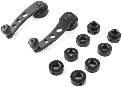 ya 4 8.14 2x CNC Aluminum Alloy Car Window Handle Winder Riser Winder Crank Riser Black