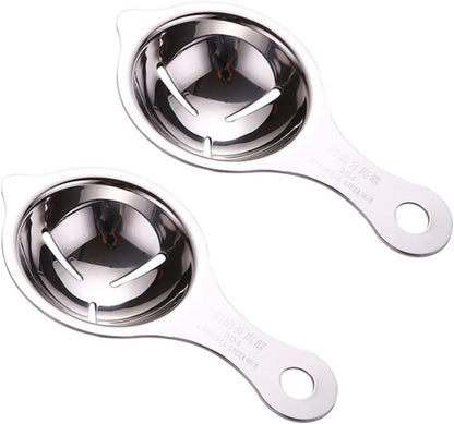ya 14 9.20 baidi 2 Pcs Egg White Separator Stainless Steel Yolk Divider Separation Extractor-1