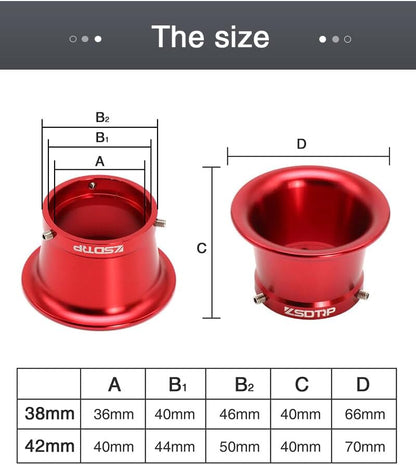 ya 5 8.24 baidi Motorcycle Velocity Stack Carb 44mm Air Filter Cup Funnel for PHBH 26BS PZ30