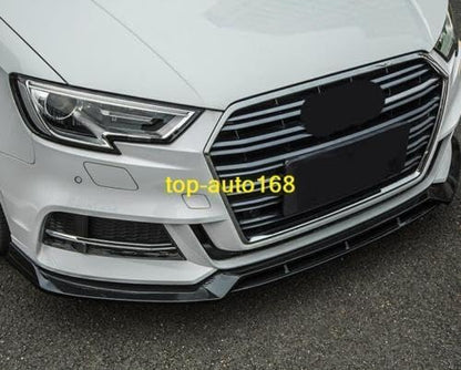 ya 2 8.15 Carbon Fiber Look Front Bumper Lip Body Kit Spoiler 4PCS for Audi A3 2017-2020