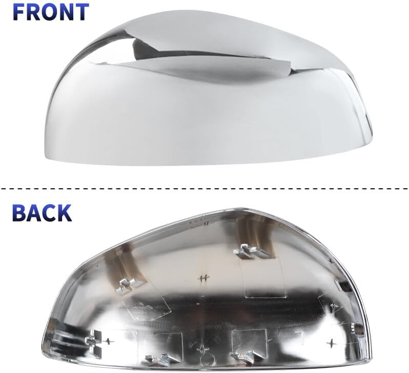 ya 11 9.14 baidiLeft Driver Side Rearview Mirror Cover Cap Chrome Fit for Smart Fortwo 2015-2024