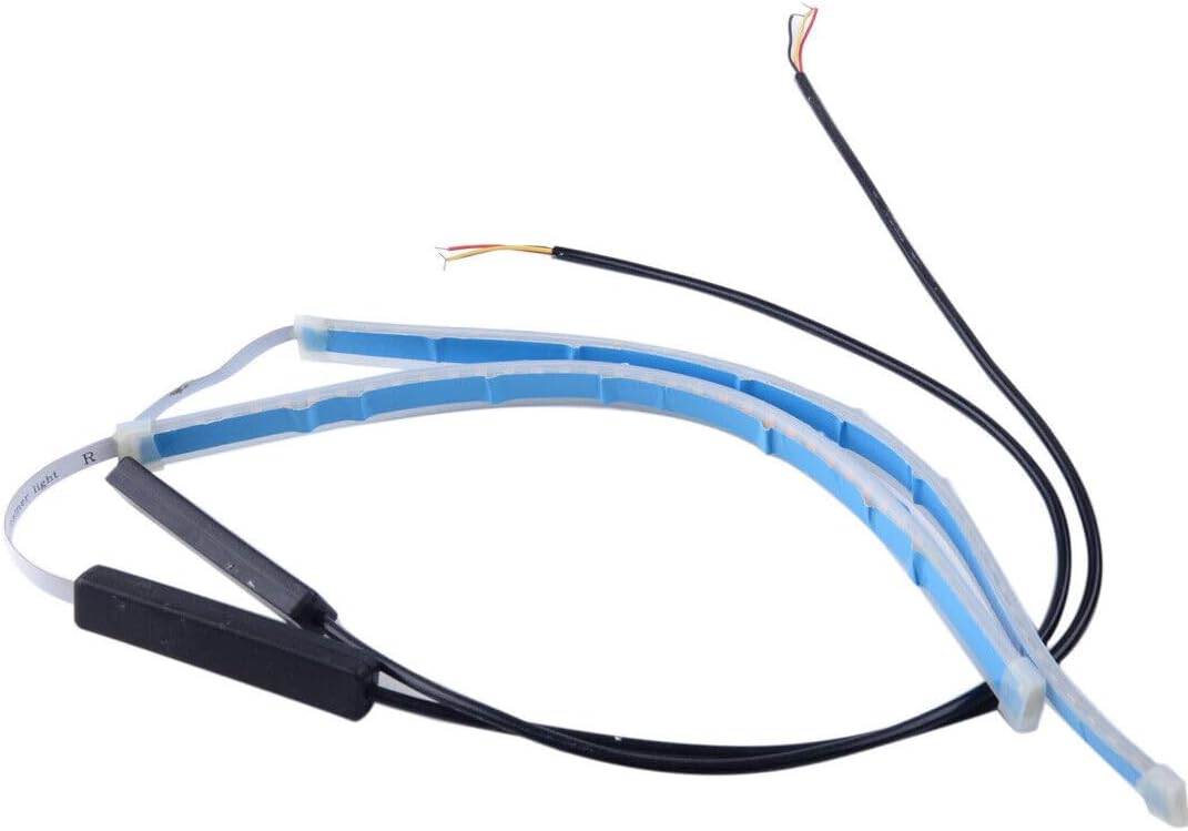 ya 4 8.14 2 Pack 30cm Ultra-Thin Sequential Flexible DRL Turn Signal LED Light Bar Light Headlight 12V 