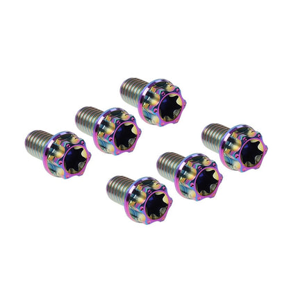 ya 9 10.24 6pcs Bolts Torx Head Flange Screws M6x35mm for Motorcycle Bike Rainbow
