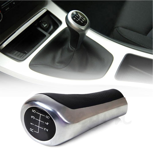 ya 4 8.14 Shift Button Shift Lever Real Leather Lever 6 Gear Button for BMW 1 Series 3 5 Series 6 X3