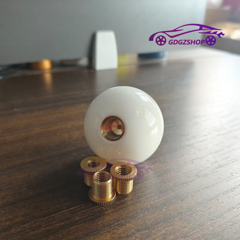 ya 11 9.14 baidiGlossy White Round Ball Universal Acrylic Shift Knob for MAN ual Gear Shifter Head