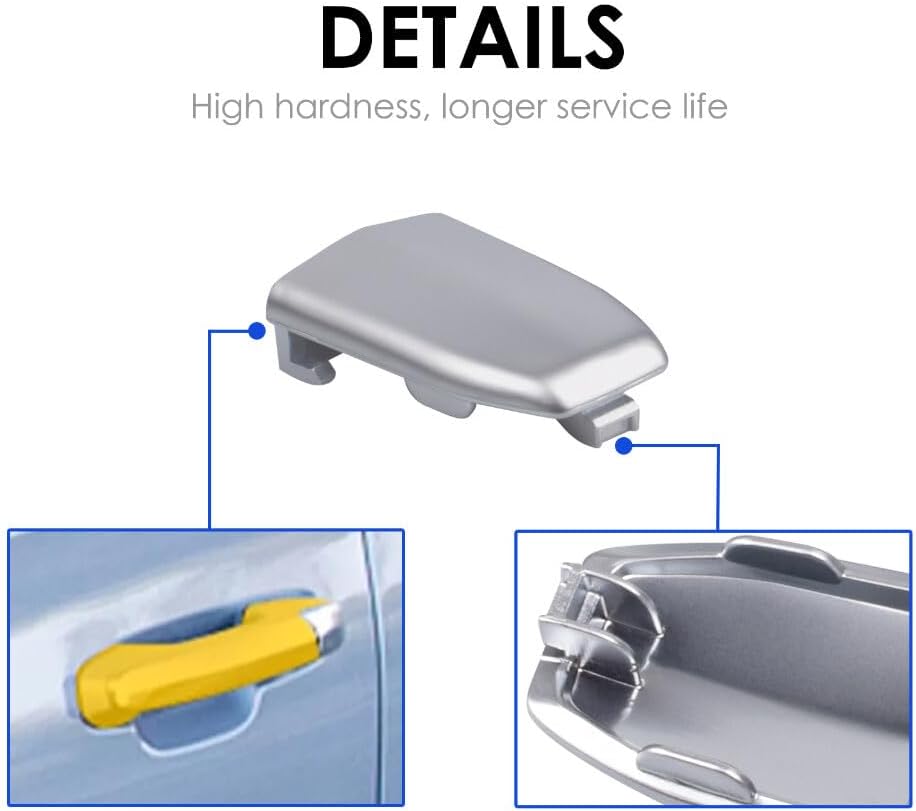 ya 2 8.15 2 x Front Door Handle Lock Cylinder Cover for 2015-2019 for Cadillac for Escalade Chrome