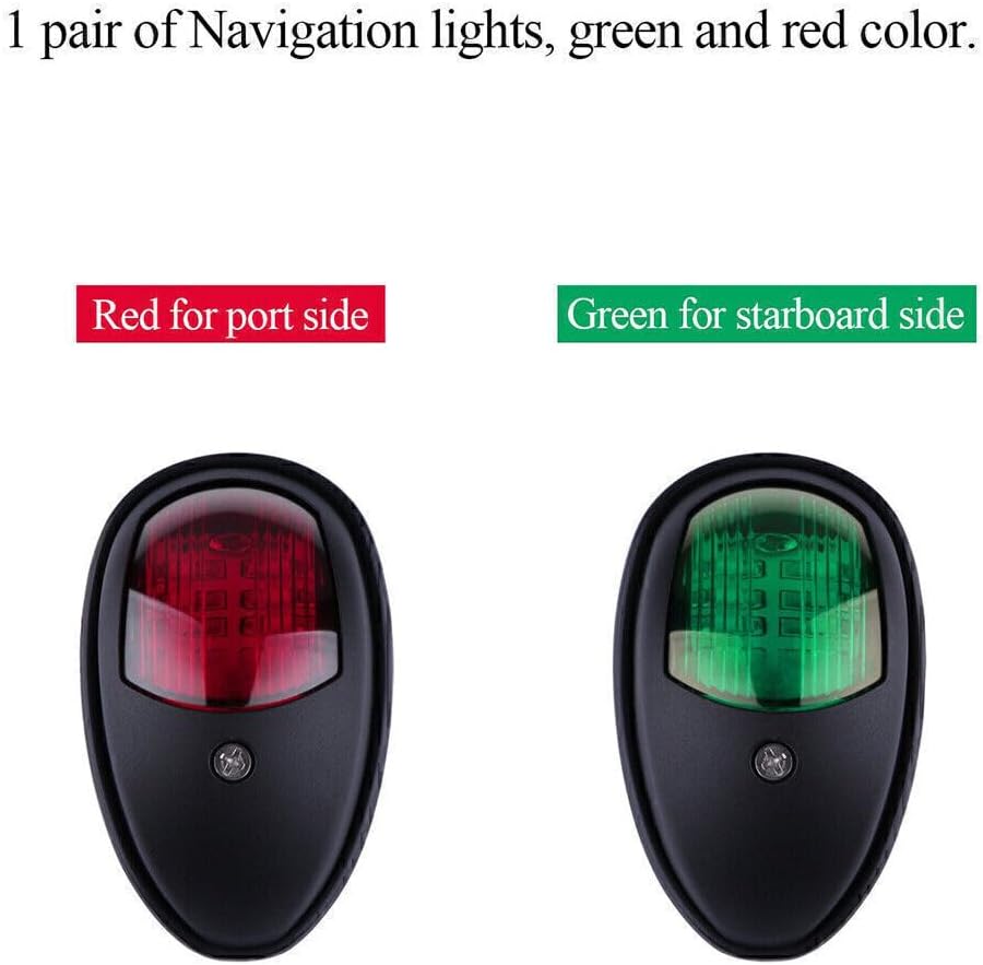 ya 4 8.14 12V LED Navigation Sailing Light Waterproof Marine Boat Yacht Plastic Red+Green