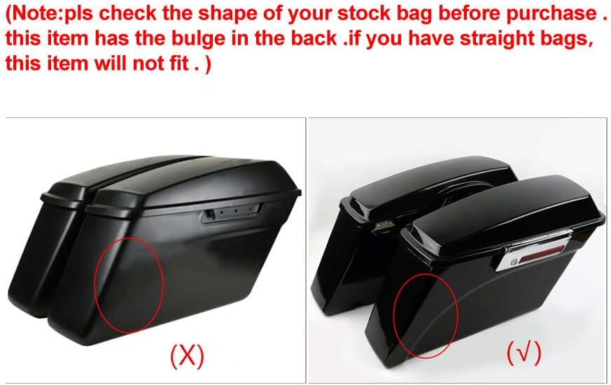 ya 11 9.14 baidi4 Hard Stretched Saddle Bag Extensions Fits for Harley Touring Road King 94-13