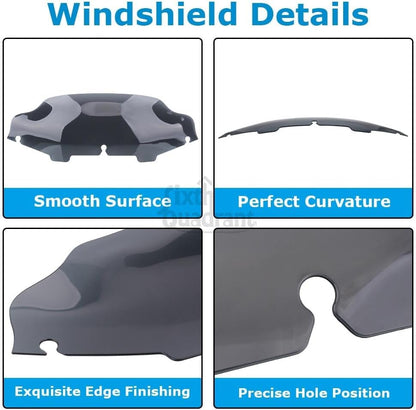 ya 23 10.7 baidi 6 Light Smoke Wave Windshield Windscreen for Harley Touring Electra Glide 96-13a