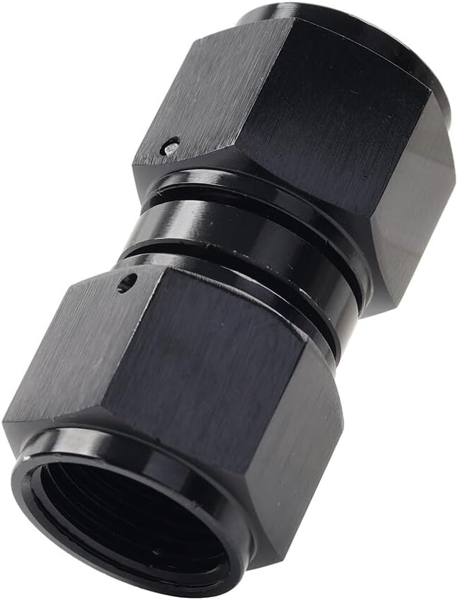 ya 11 9.14 baidi8AN Female to Female Straight Swivel Coupler Union Fitting Adapter Black