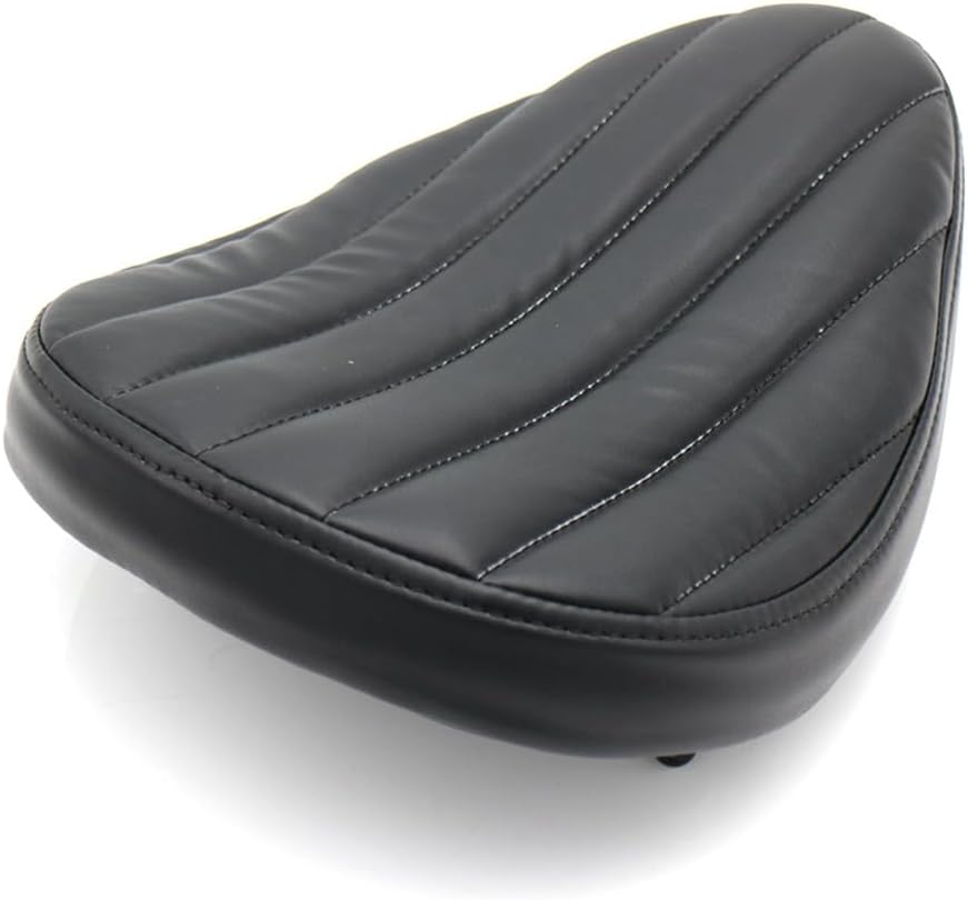 ya 4 8.8.2 Black Tuk & Roll PU Leather Contoured Solo for Seat for Harley Chopper Bobber Custom