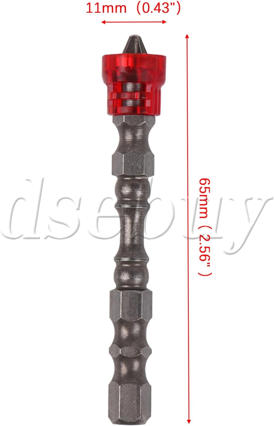 ya 26 10.21 baidi 50PCS Magnetic Collar Design Screwdriver Bits 1/4 Hex Shank S2 Chrome Steel Red