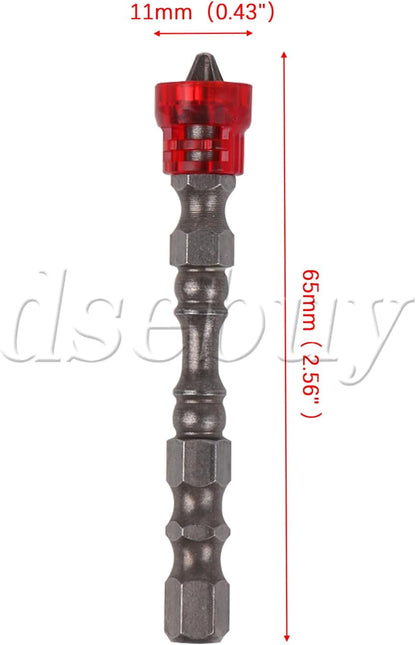 ya 26 10.21 baidi 50PCS Magnetic Collar Design Screwdriver Bits 1/4 Hex Shank S2 Chrome Steel Red