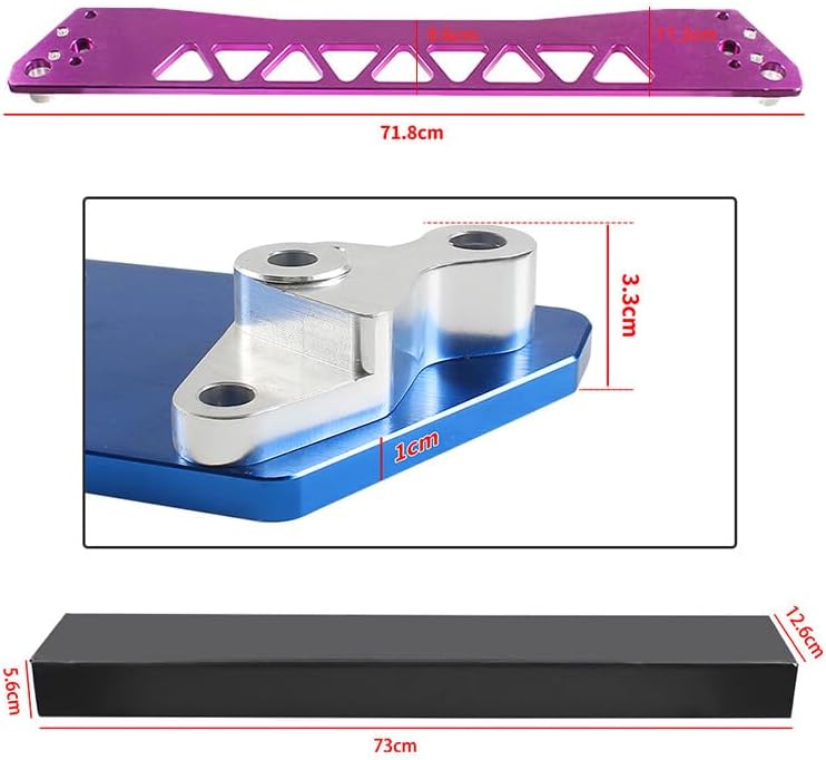 ya 9 10.24 Billet Rear Lower Subf for Ram e Brace Tie Bar for 1996-2000 for Honda for Civic EG Purple