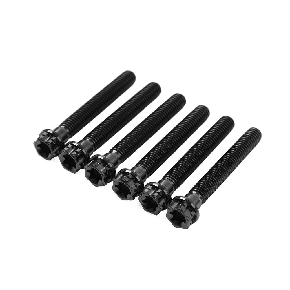 ya 6 8.14 6pcs Bolts Torx Head Flange Screws M6x45mm Black for Motorcycle Bike