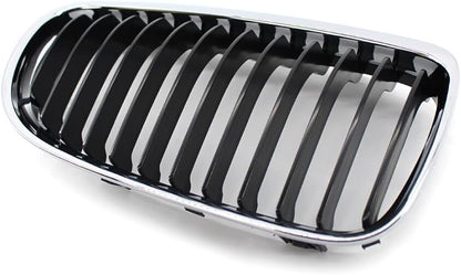 ya 4 8.14 Pair Chrome Black 09-11 Fit for BMW E90 E91 LCI 328i 335i Front Kidney Grille
