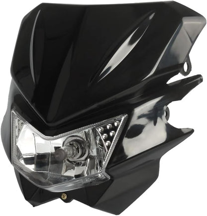ya 4 8.14 Motorcycle Bike Headlight For Harley Street Fighter Spyder Black Universal