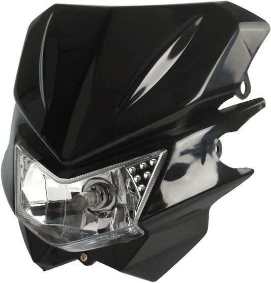 ya 4 8.14 Motorcycle Bike Headlight For Harley Street Fighter Spyder Black Universal